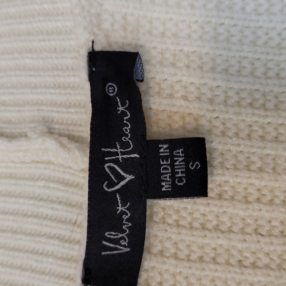 Velvet Heart Woven Ivory Pom Pom Cardigan Open Front Textured Dolman Sle… - Picture 7 of 12